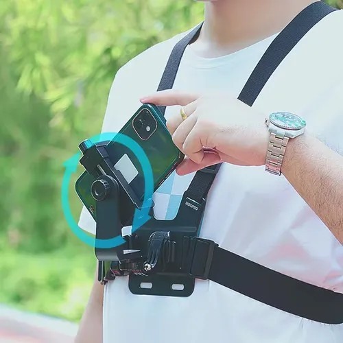 Suporte Peitoral para Celular e Câmeras, rotaçã