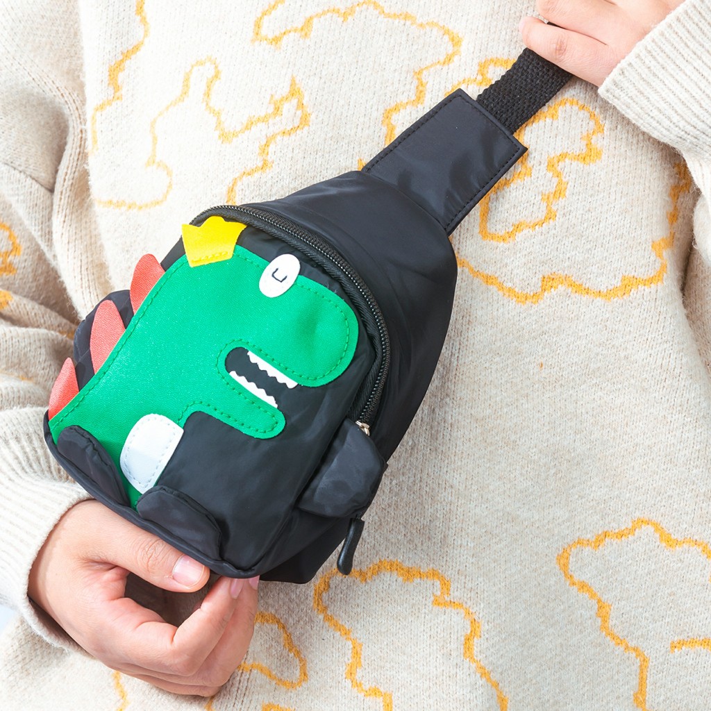 Bolsa Satchel Infantil Menino Menina Transversal Moda Com Padrão de dinossauro