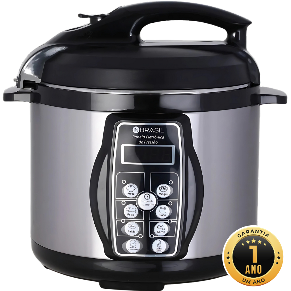 Panela De Pressão Elétrica Inox – 4 Litros – Multifuncional Digital – In Brasil