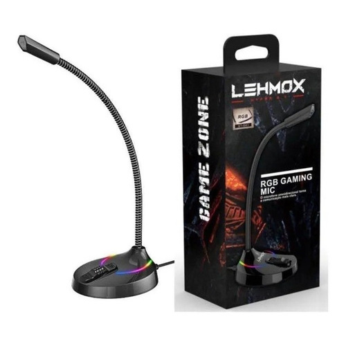 Microfone Gamer Rgb Usb Profissional Led  Pc Gt-gk
