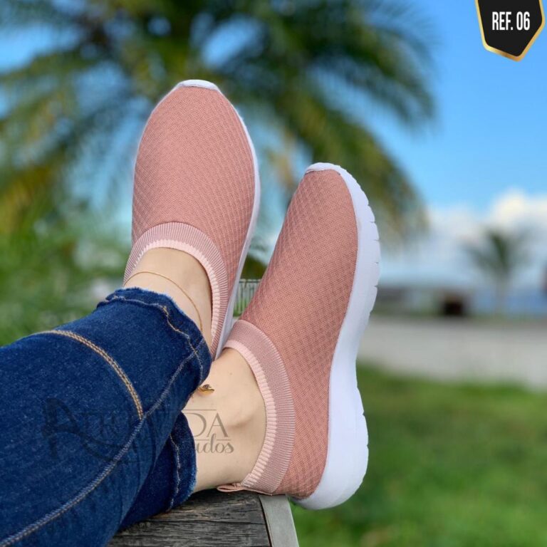 Tênis meia Feminino Confortável Sem Cadarço aca