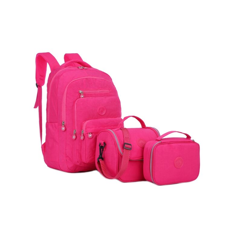 Kit 3 Mochila Feminina Para Escolar Com Bolsa Tér