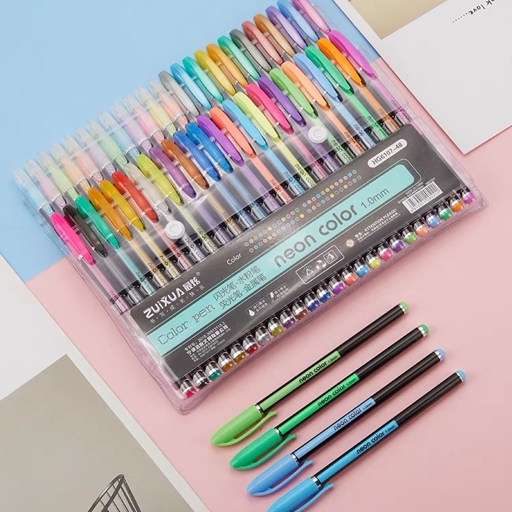 Kit Com 12/24/36/48/60 Cores Caneta de Gel Colorid