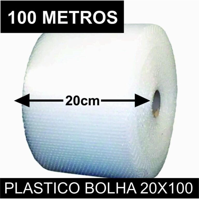 Bobina Plástico Bolha 20cm x 100 Metros Temos op�
