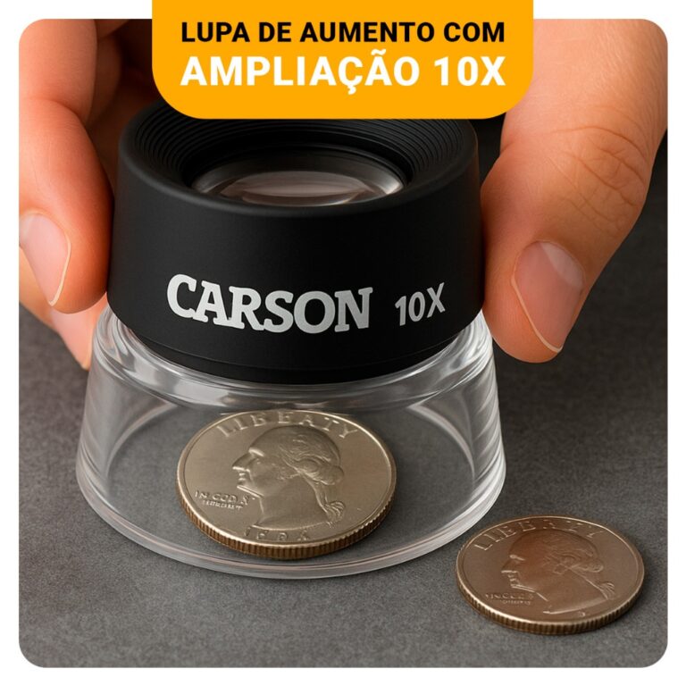 Lupa de Aumento Com Ampliação 10x Leve e Compact