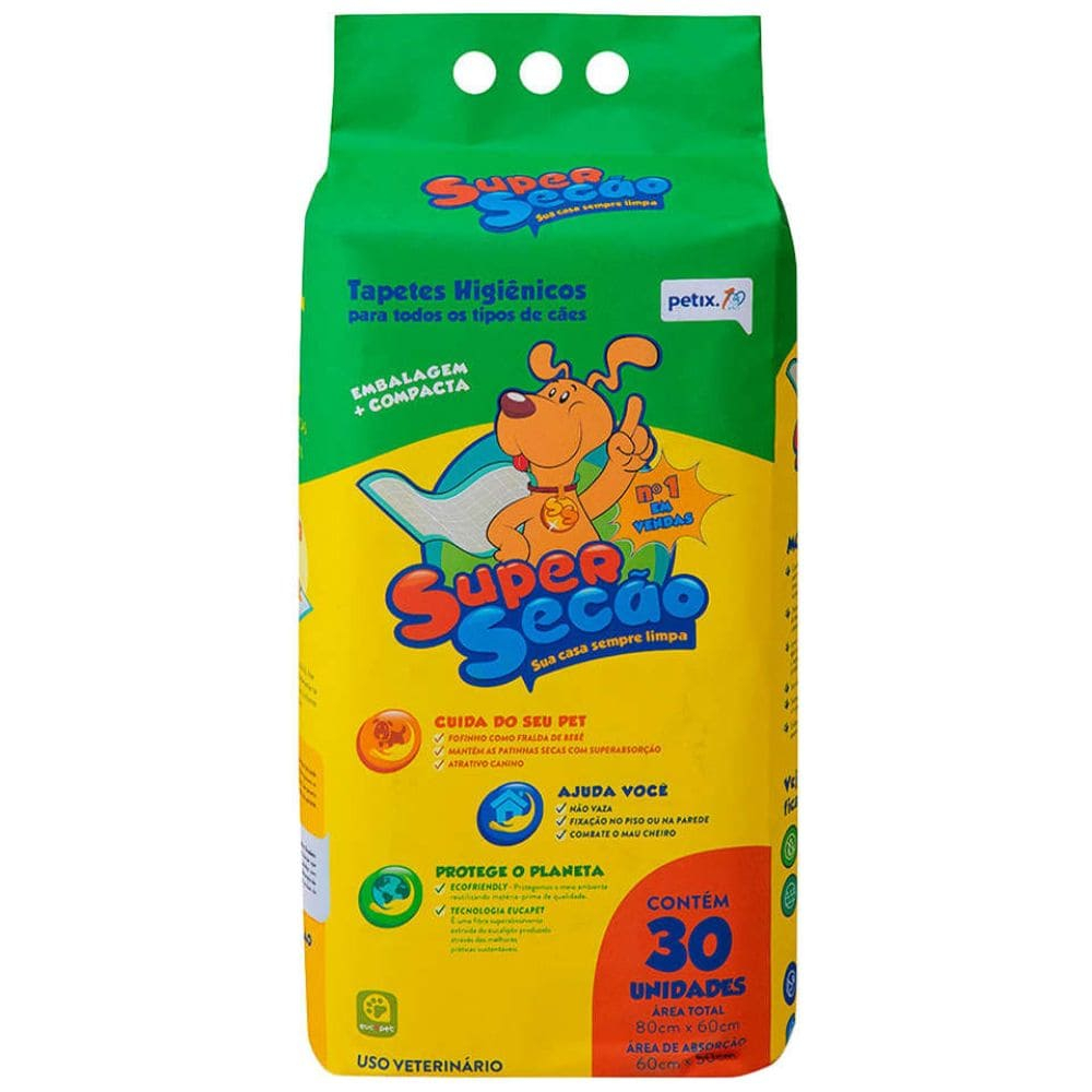 Tapete Higiênico Super Secão 80×60 com 30 unidades