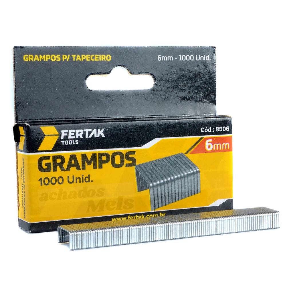 Grampo Grampeador Tapeceiro 6mm, 8mm, 10mm, 12mm ou 14mm Profissional Caixa 1000 Unidades – Fertak
