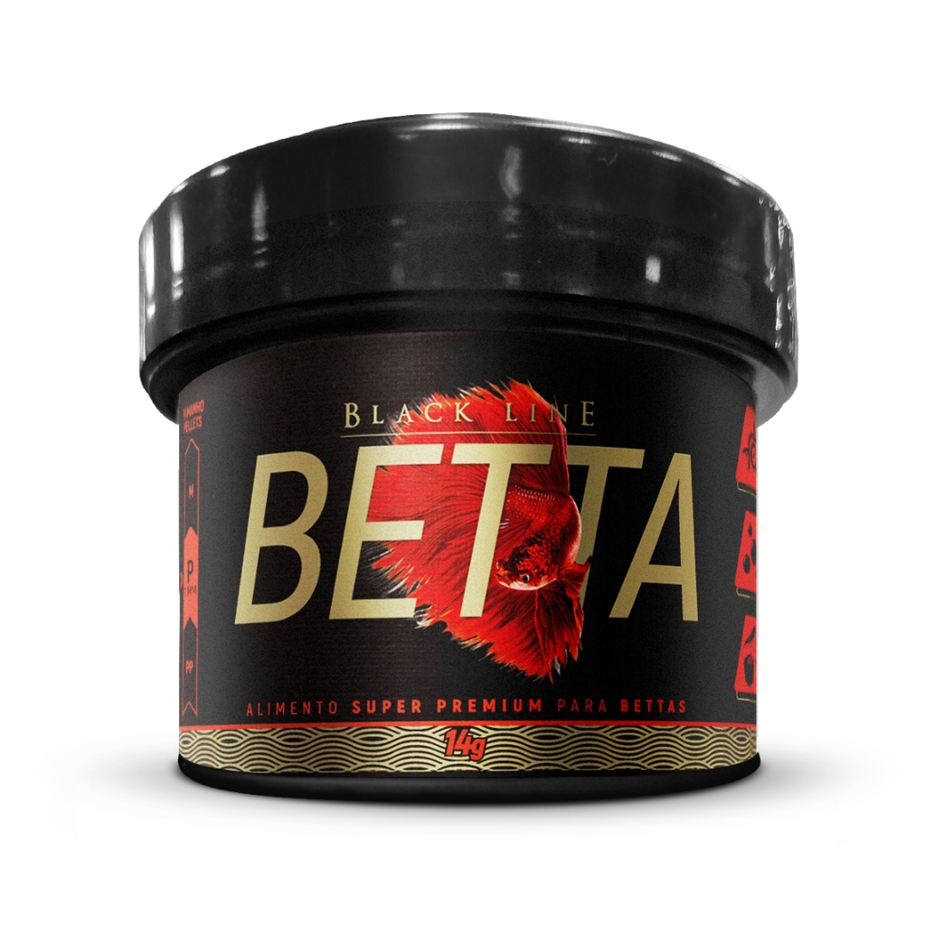 Ração Poytara Betta Black Line 14g – Alimento Super Premium Para Peixe Beta