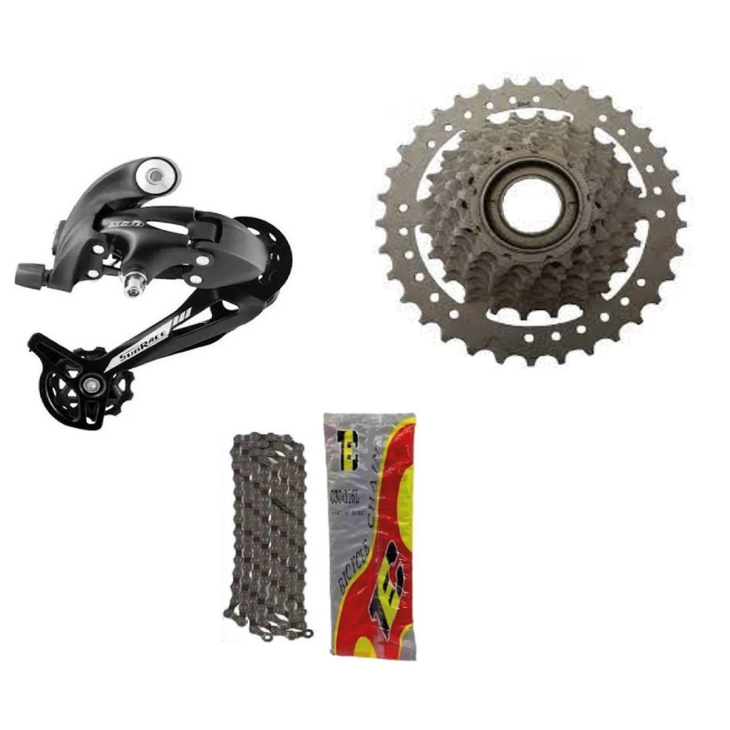 Kit 21v Sunrace Cambio Catraca Mega Range 14-34 + Corrente