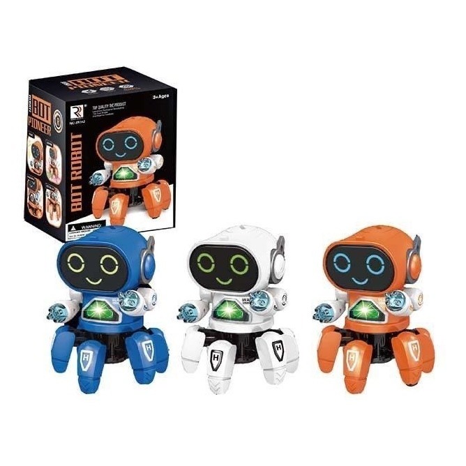 Brinquedo infantil Robô Aranha Dançarino 6 Perna