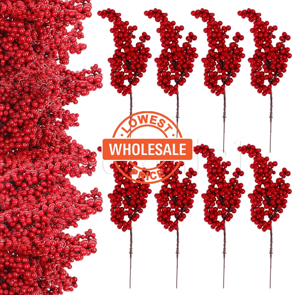 [Atacado] Bagas Vermelhas De Natal/22cm Ramos De Artificiais/De Simulação Para Casa Ornamentos De Me