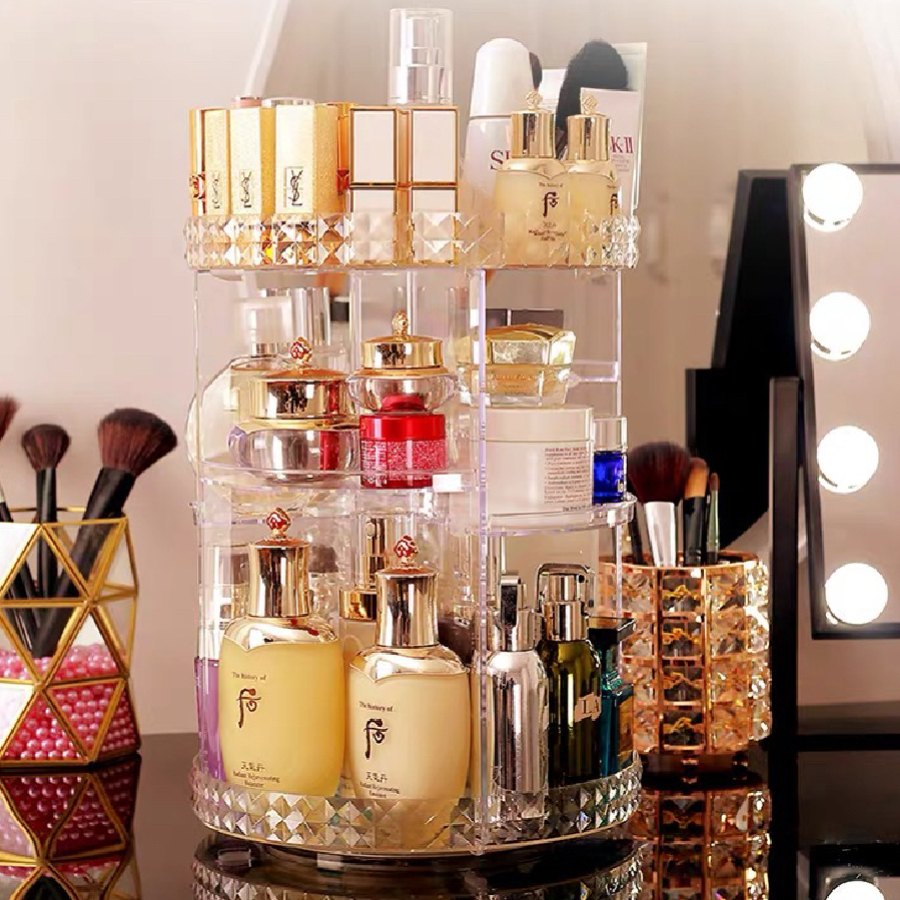 Organizador De Cosmético Maquiagem Acrílico Giratório 360. G