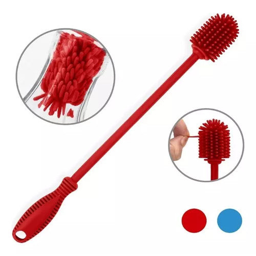 Escova De Lavar Garrafa Mamadeira Copo Taça Silic
