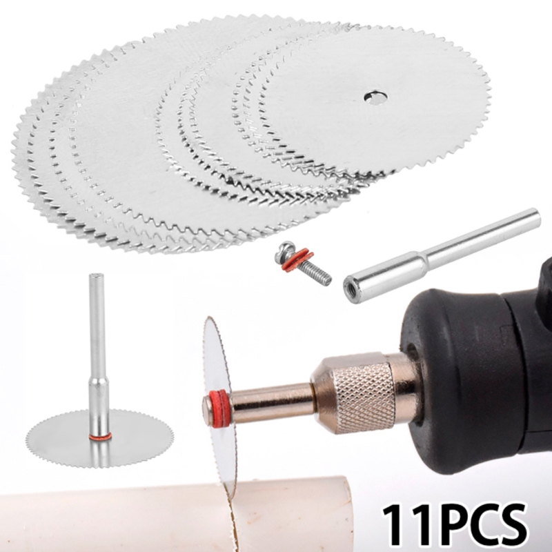 11pcs Mini Lâmina De Serra Circular Disco De Corte De Aço Inoxidável Para Cortador De Metal Dremel F