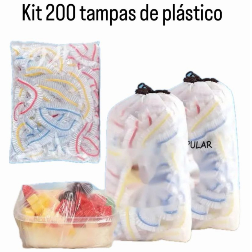 Novo Kit Com 100 até 600 Tampas De Plástico descartável para alimentos