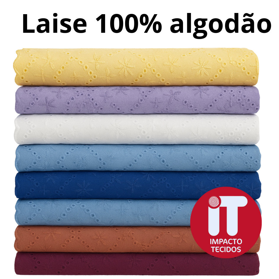 Tecido Laise Bordada Premium 100% Algodão 1m x 1,40m Largura Para Vestidos, Blusas, Moda Verão