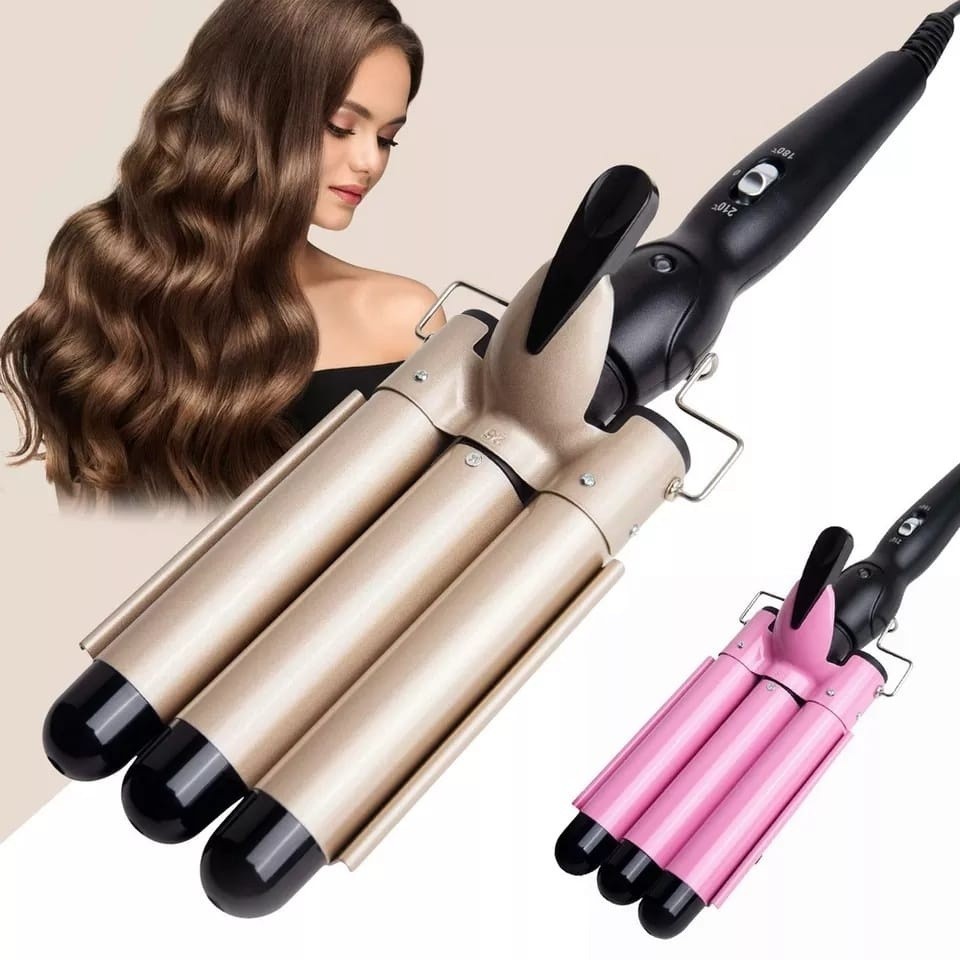 Chapinha  Triondas Ondulador Formador Triplo 22mm Modelador de Cachos Onda Cabelo Cerâmica Para Long