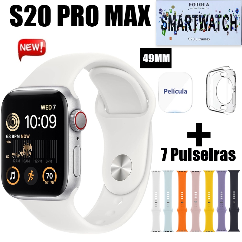 Novo Smartwatch ULTRA PRO MAX 45MM Chat GPT GPS à prova dágua Com 7 Pulseiras Relógio Inteligente IO