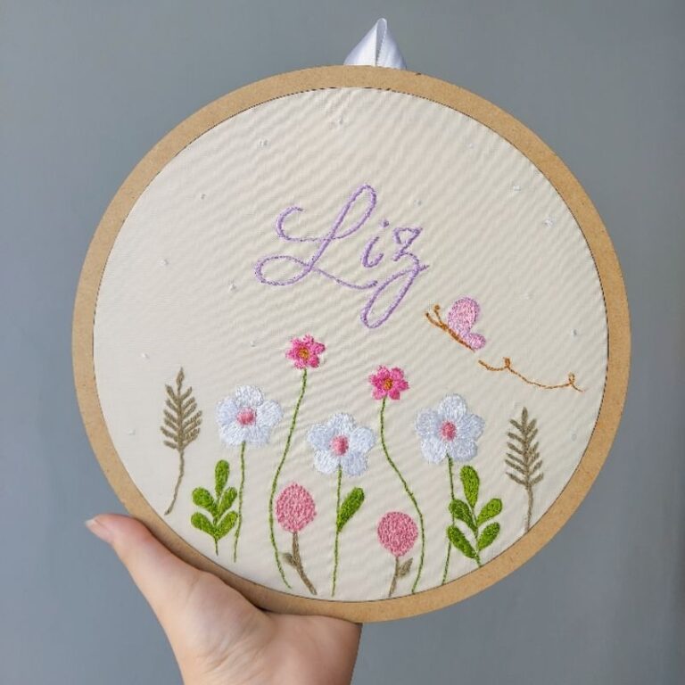 Bastidor bordado infantil porta maternidade 26cm