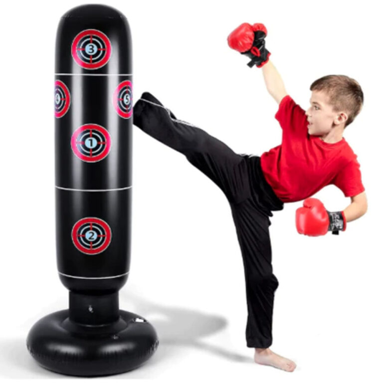 Saco Boxe Infantil Inflável Joao Bobo Com Luva Tr
