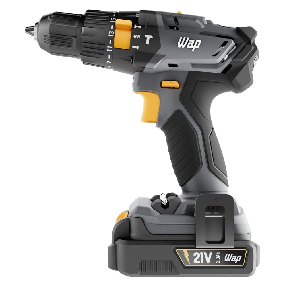Parafusadeira e Furadeira de Impacto WAP K21 ID01 A Bateria Torque de 45 Nm e Mandril 3/8