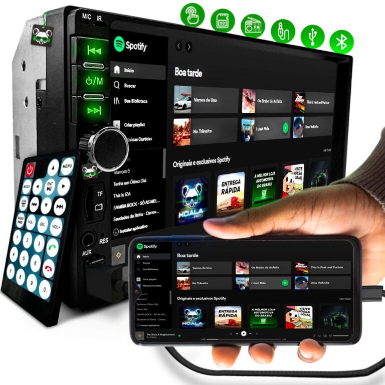 Central Multimídia Universal 2 Din Mp5 Espelhamen