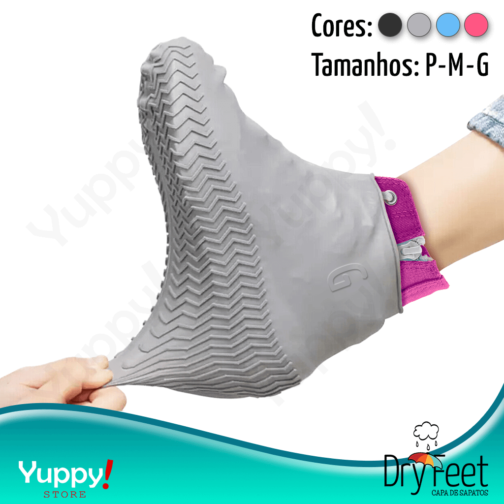 Capa de Chuva para Tênis Sapatos e Botas Protetor de Calçados 100% Silicone Impermeável Reutilizável