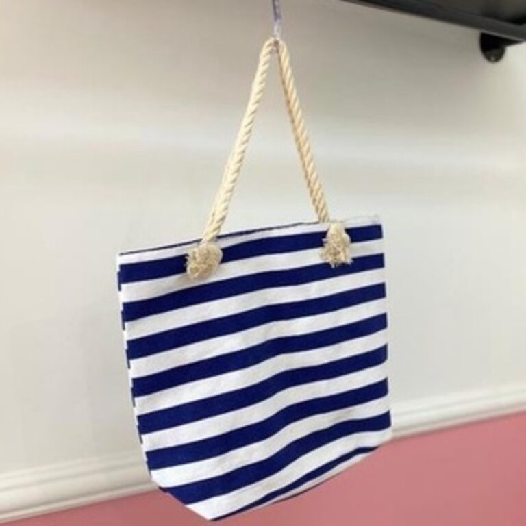 Bolsa De Praia Listrada Alça De Corda Feminina V�