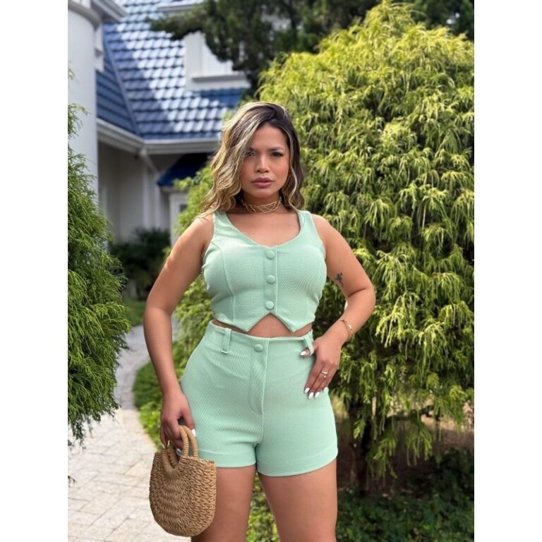 2 peças Conjunto Mulher Colete