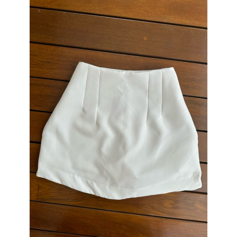 saia com short de alfaiataria 2364/ziper/moda femi