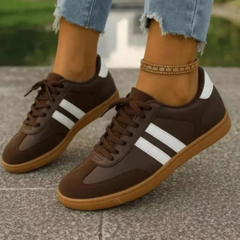 Tênis Feminino Branco Casual Estilo Samba –