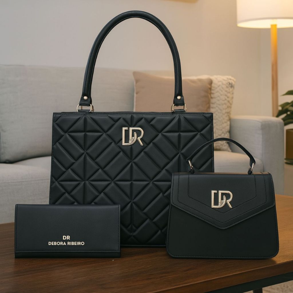 Kit 2 Bolsa Feminina Transversal De Ombro + Carteira