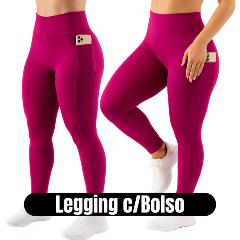 Calça Legging Feminina Com Bolso Zero Transparên