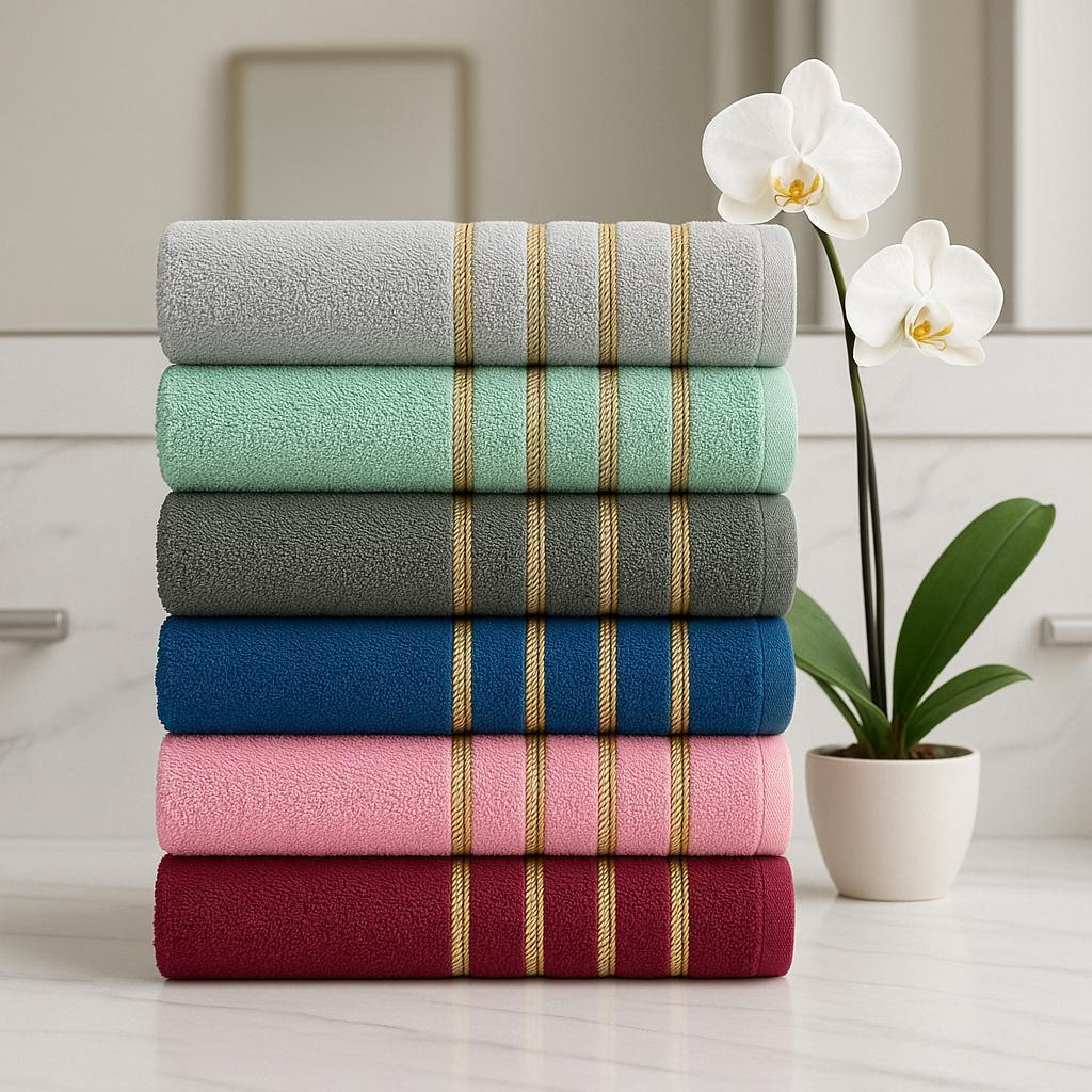 Kit 5 Toalha de Banho Maldivas 100% algodão 60x120cm Sortidas