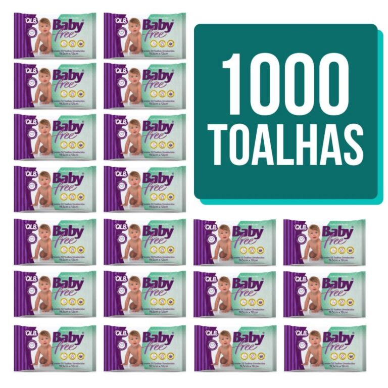 Caixa com 20 Lenços/Toalha  Umedecidos Baby Free 