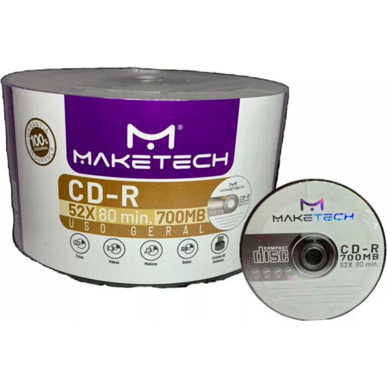 50 Unidades Cd-r Com Logo 52x 700mb Maketech