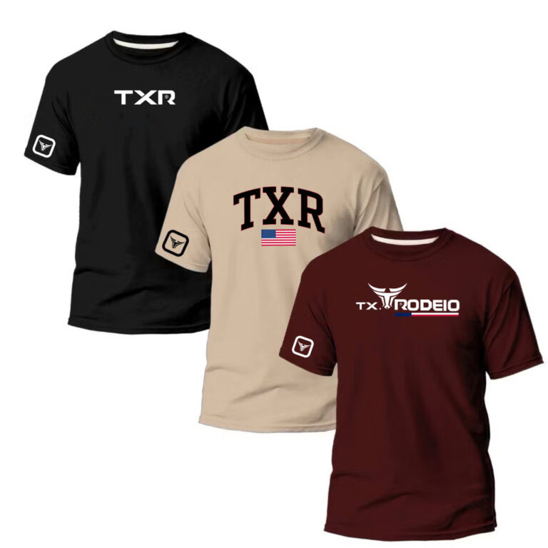 kit3 Camiseta Masculina Rodeio Texas Estilo Countr