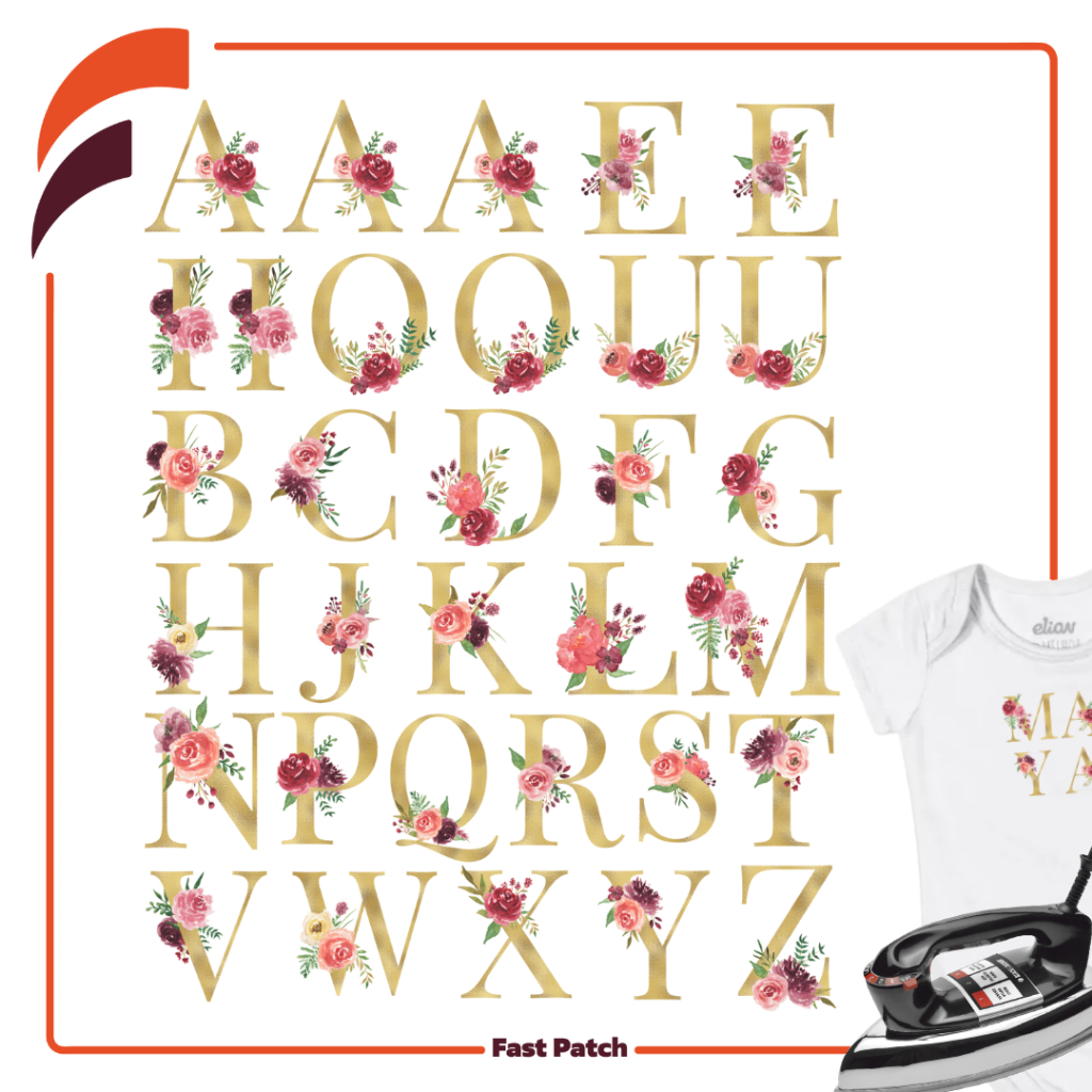 Aplique Monograma Alfabeto Patch Termocolante Para Roupas 2,5cm altura