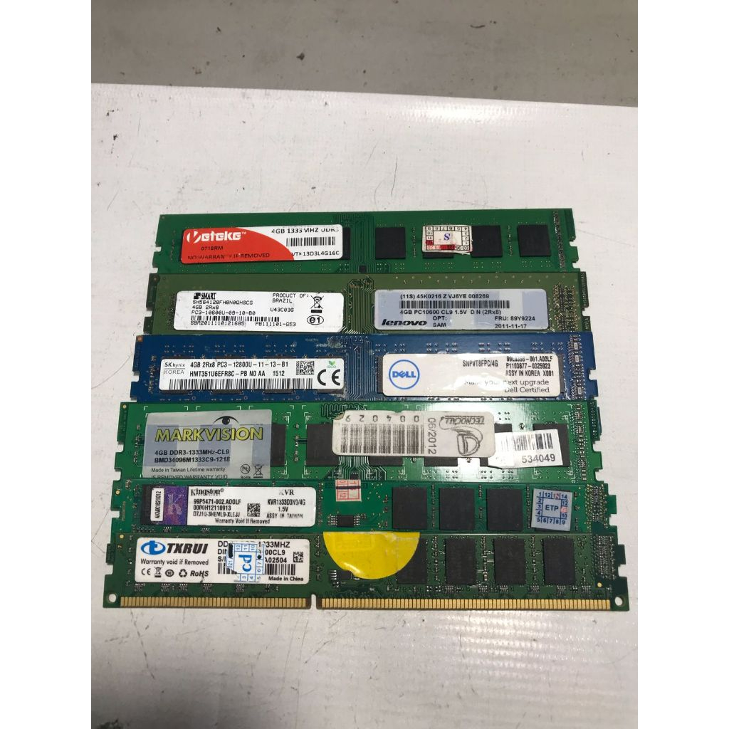 Memorias DDR1/DDR2/DDR3 para Desktop Frequências e Marcas Variadas