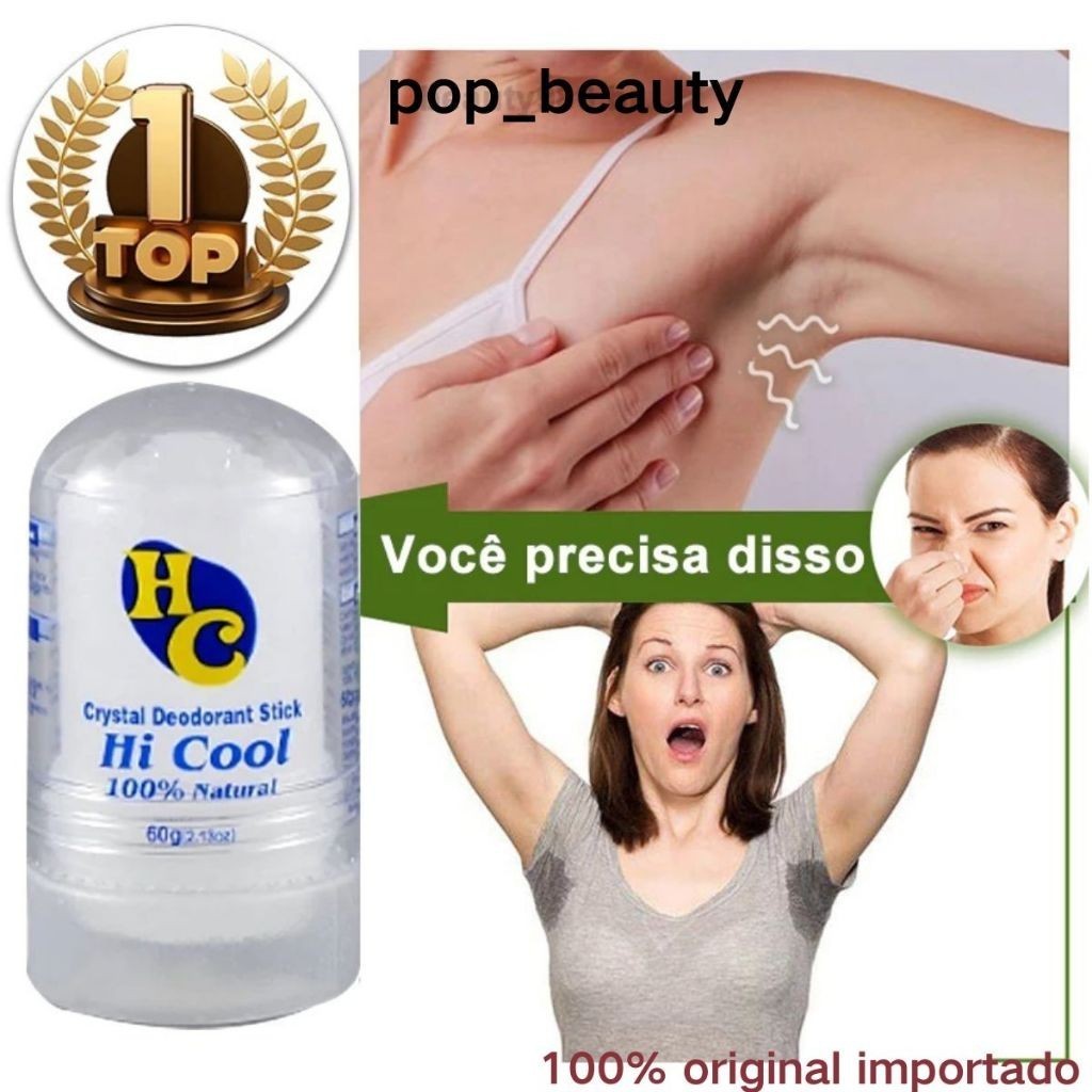 HC Desodorante De Pedra Cristal Natural Super Durável 60g