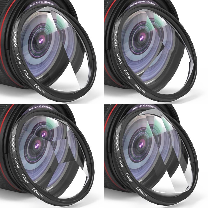 Filtro Prisma KnightX 49 52 55 58 67 77mm CPL UV Efeitos Especiais Fotografia Acessórios Lente filtr