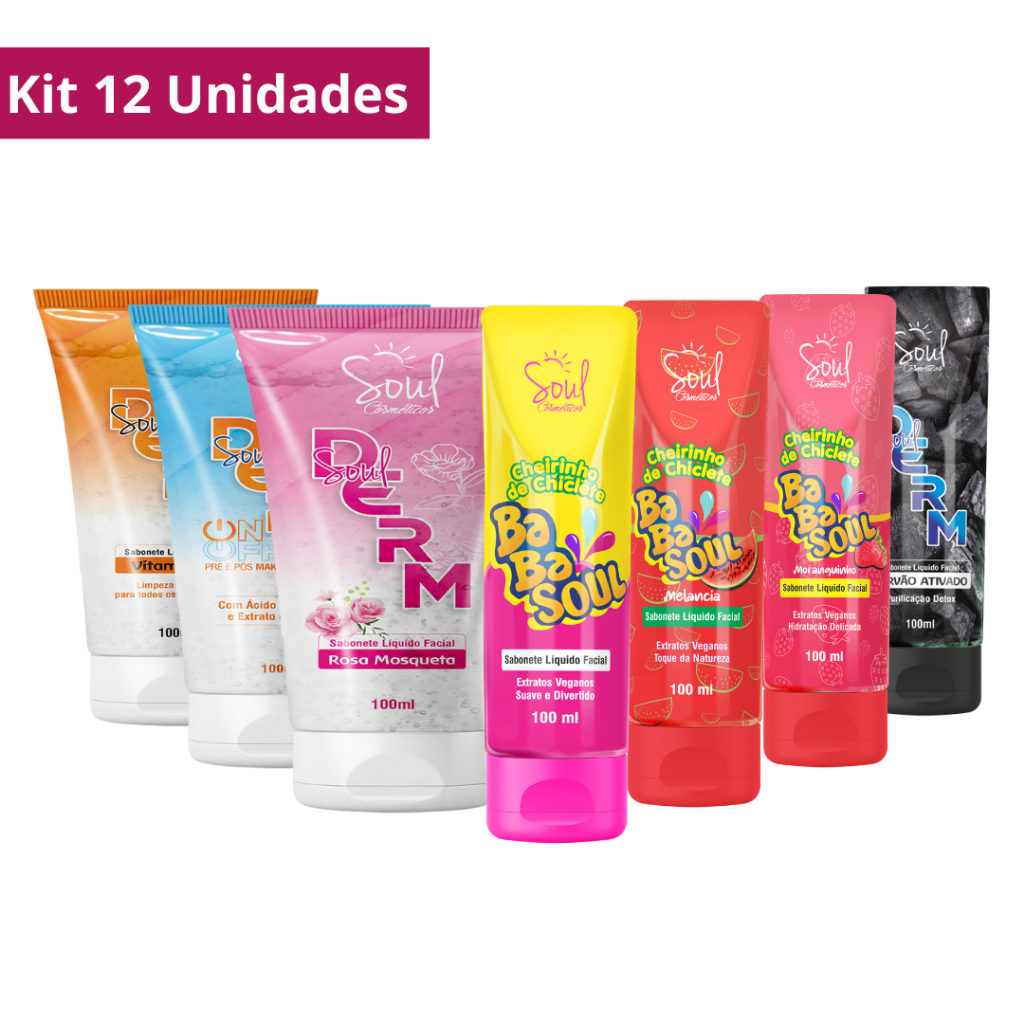 Kit 12 Unidades Sabonete Facial Babasoul 100ml Soul Cosméticos