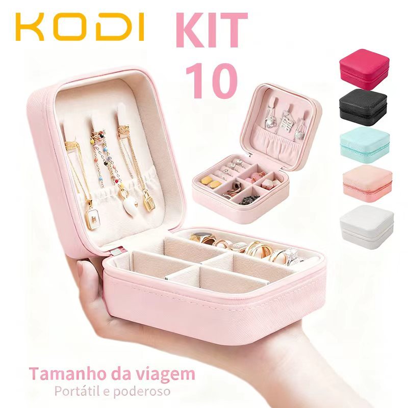 Kit Completo 10/6 Porta Joias Organize Suas Joias Estojo Viagem para Colar Brinco Anel Presente-Q1