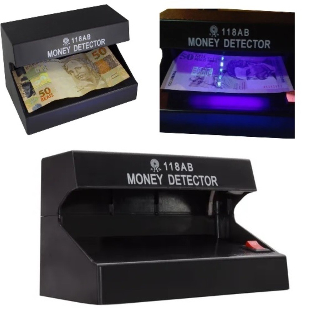 IDENTIFICADOR MONEY DETECTOR BIVOLT COM LUZ NEGRA PARA NOTAS FALSAS