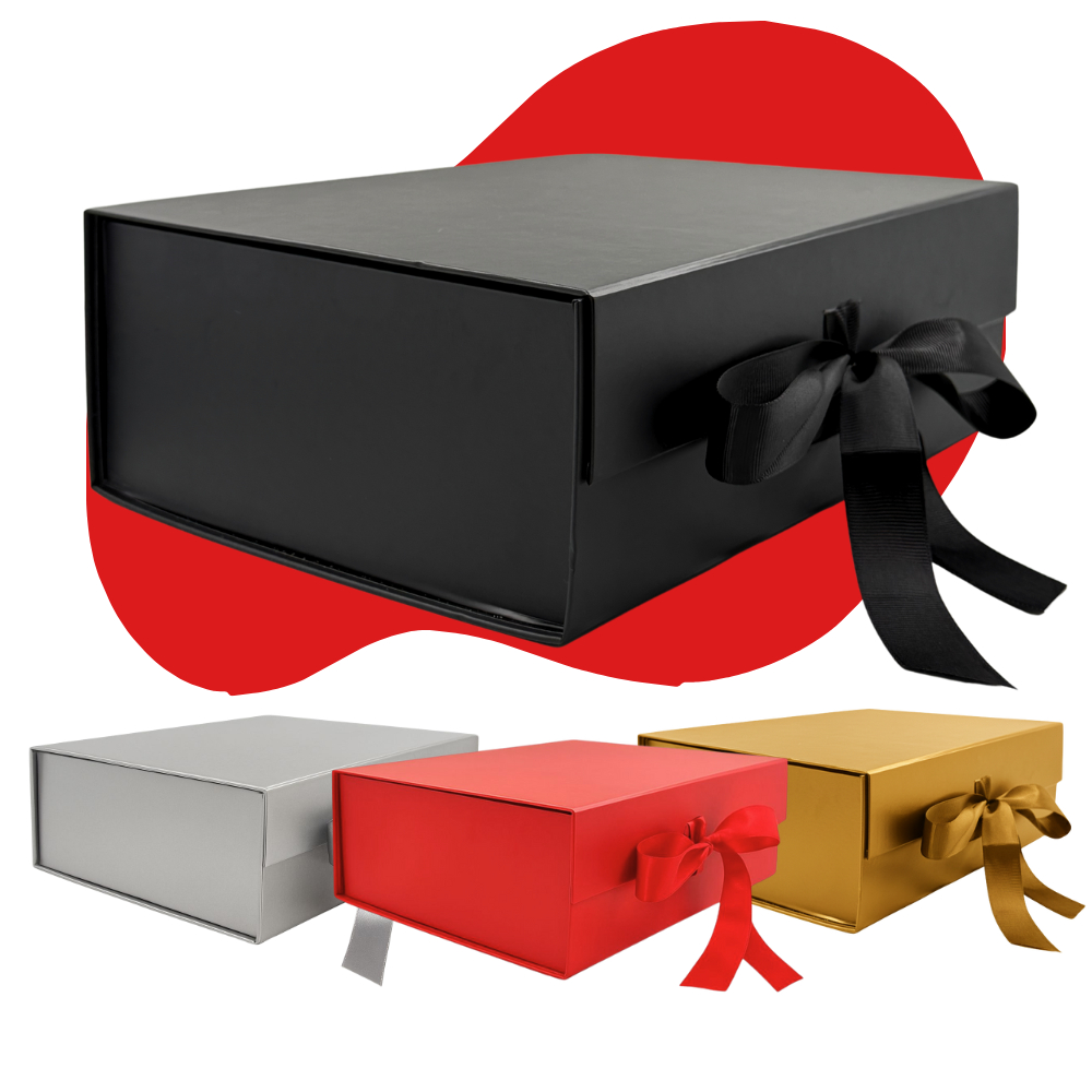 Caixa De Presente Premium Rígida Magnética C/ Laço Diversos Tamanhos