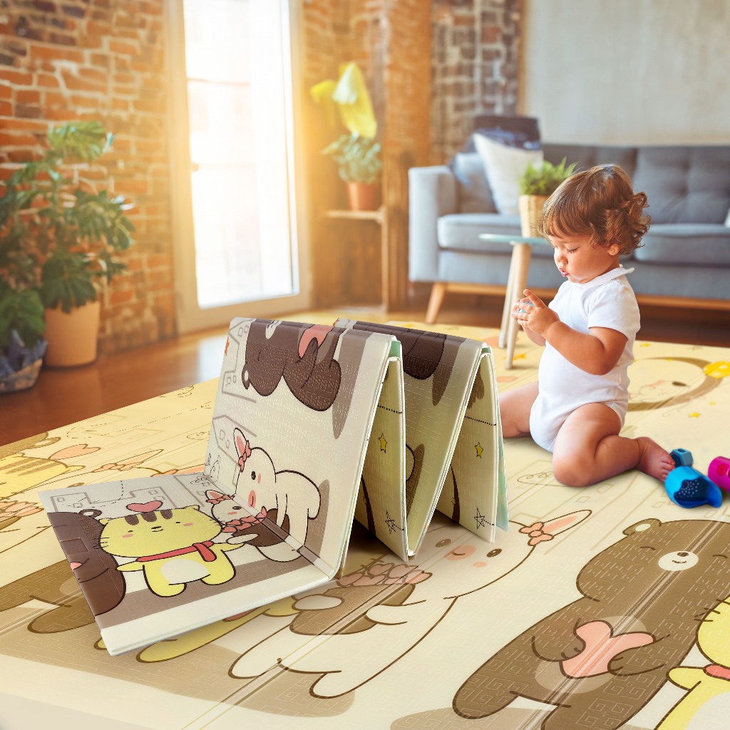 7mm Tapete Tatame Infantil Térmico Antiderrapante Dobrável Tapete de Chão Para AtividadeDupla Face