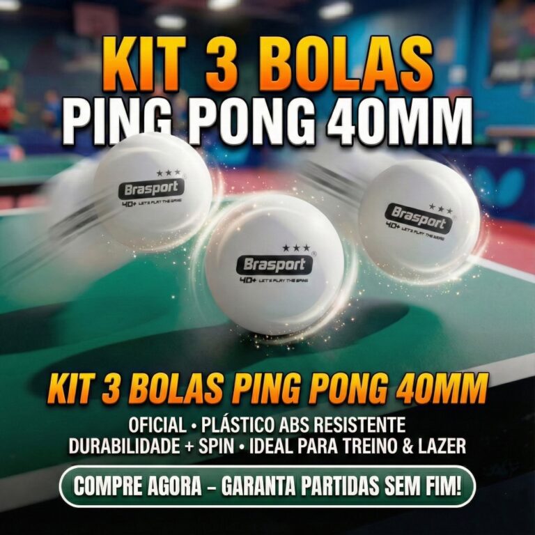 Kit 3 Bolas Ping Pong 40mm Branco Tênis de Mesa