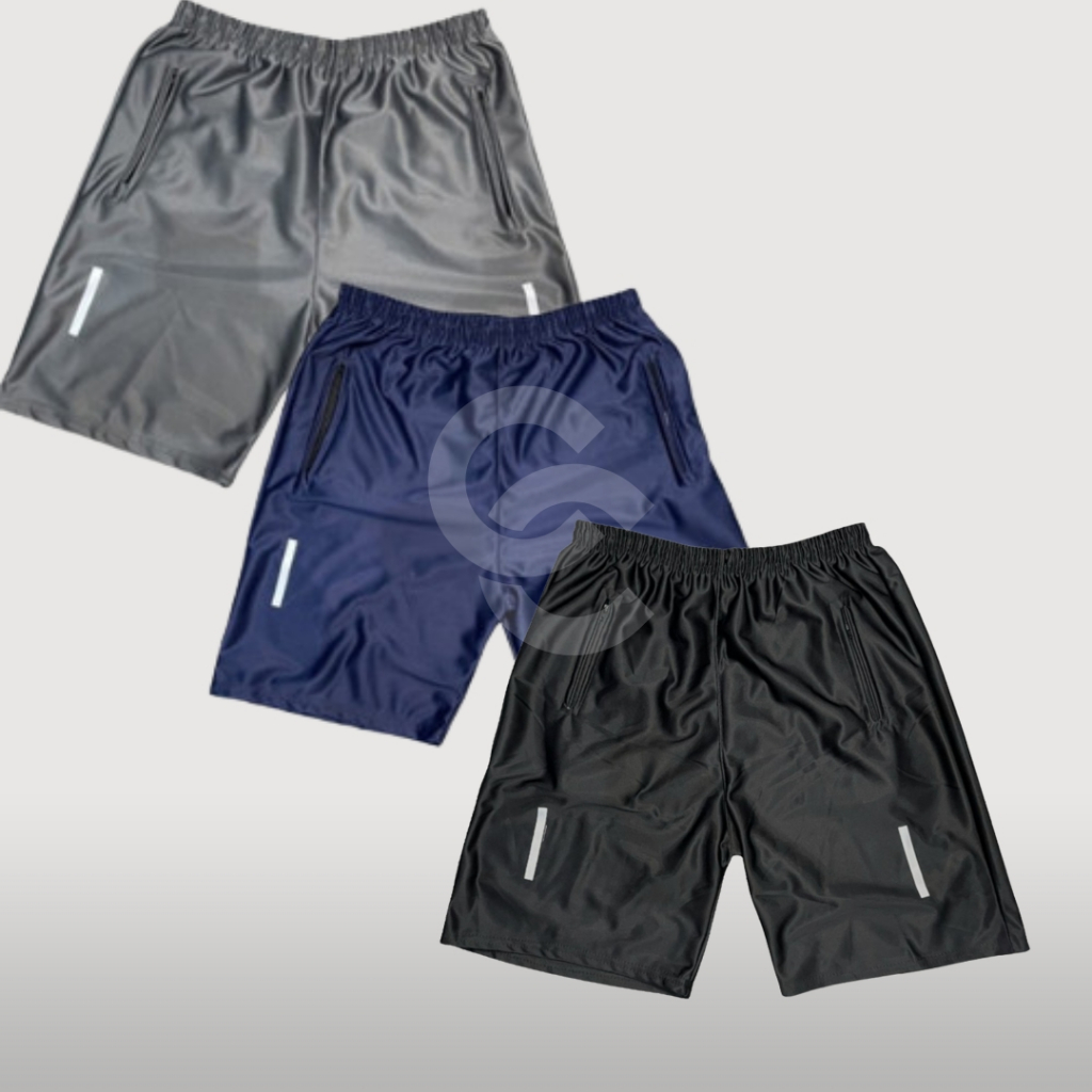 Kit 3 Bermuda Dry FitCom Bolsos e Ziper Cordão Elastico  Resistente