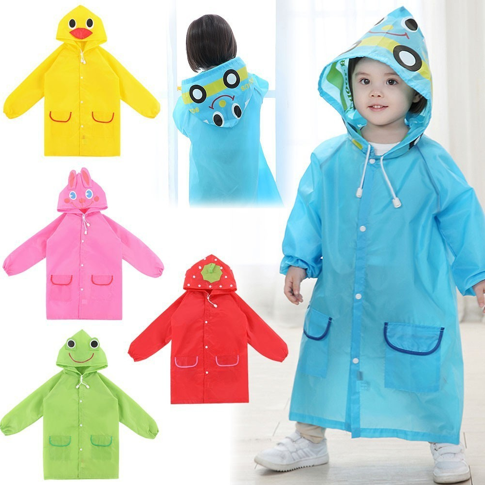 Capa Chuva Infantil Capuz carinha bichos – Unissex Tamanho Único Recomendado 02 ao 06 anos de idade