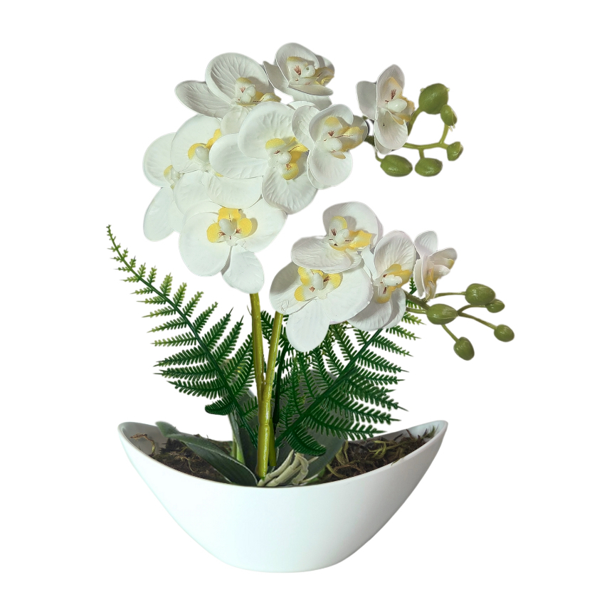 Arranjo De Orquídea Artificial Toque Natural Luxo Decoração